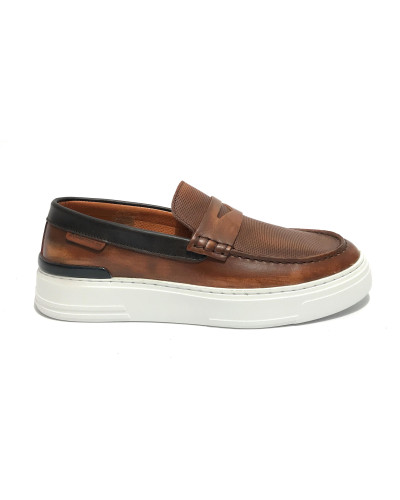 Scarpe uomo Ambitious mocassino in pelle comb camel US22AM08 10322A