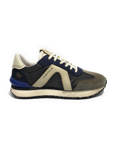 Scarpe uomo Ambitious 11538 sneaker running taupe / blu U24AM12