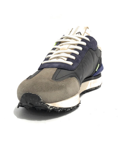 Scarpe uomo Ambitious 11538 sneaker running taupe / blu U24AM12