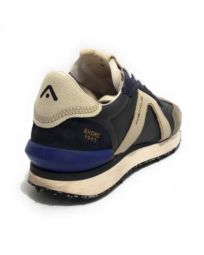 Scarpe uomo Ambitious 11538 sneaker running taupe / blu U24AM12