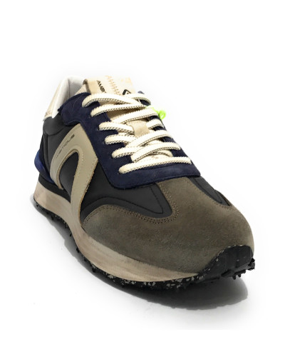 Scarpe uomo Ambitious 11538 sneaker running taupe / blu U24AM12