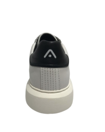 Scarpe uomo Ambitious 11677 sneakers in pelle bianco/ nero fondo alto US23AM02
