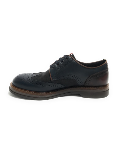 Scarpe uomo Ambitious francesina stringata in pelle navy combi U25AM09 12391C-6553AM