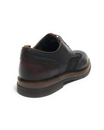 Scarpe uomo Ambitious francesina stringata in pelle navy combi U25AM09 12391C-6553AM