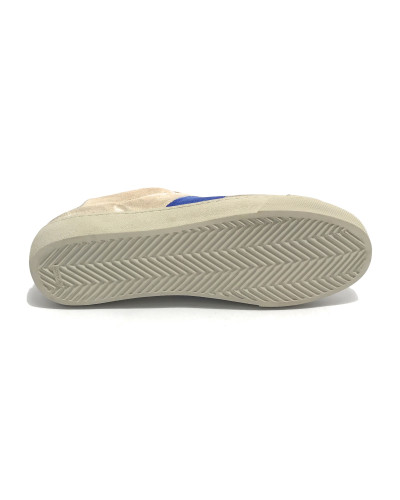 Scarpe uomo Ambitious sneaker 10398B in pelle scamociata beige/ white/ royal blu US21AM04