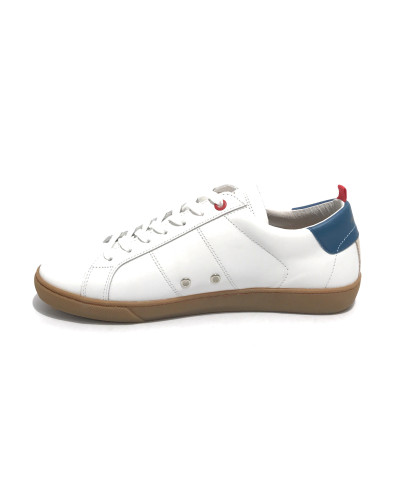 Scarpe uomo Ambitious sneaker 11490 in pelle white/ blu US21AM05