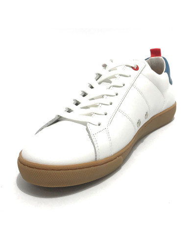 Scarpe uomo Ambitious sneaker 11490 in pelle white/ blu US21AM05