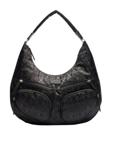 Borsa donna Liu-jo hobo L tessuto jacquard nero BS25LJ124 TA5245 T2801