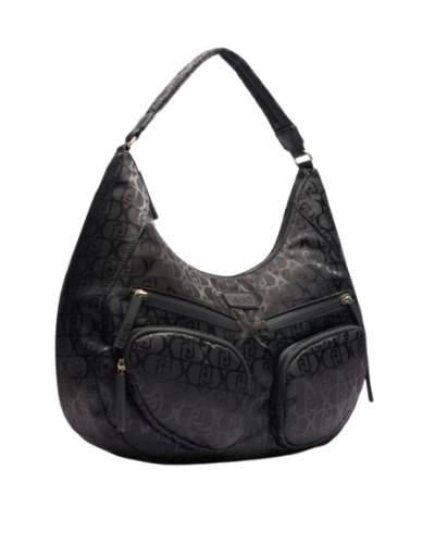 Borsa donna Liu-jo hobo L tessuto jacquard nero BS25LJ124 TA5245 T2801
