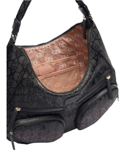 Borsa donna Liu-jo hobo L tessuto jacquard nero BS25LJ124 TA5245 T2801
