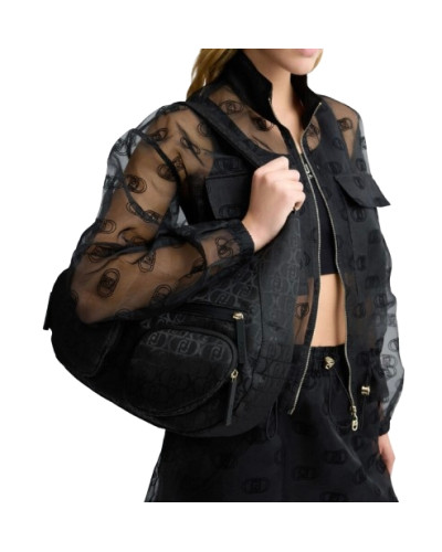 Borsa donna Liu-jo hobo L tessuto jacquard nero BS25LJ124 TA5245 T2801