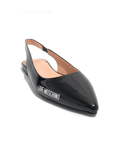 Sandalo donna slingback Love Moschino nero vernice DS25MO10 JA11021