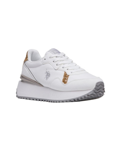 Sneaker U.S. POLO  donna Bayle003C white/ gold DS25UP01