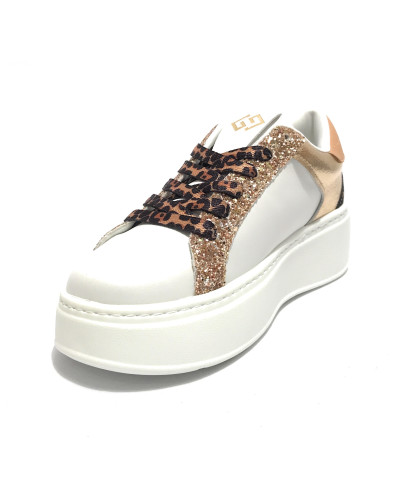 Sneaker donna Gold&gold bianco/ leopard DS25GG12 GB948