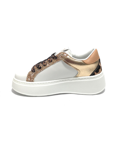 Sneaker donna Gold&gold bianco/ leopard DS25GG12 GB948