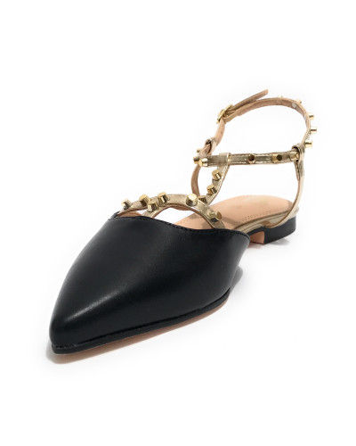 Scarpe donna sandalo Gold&gold ecopelle nero DS25GG18 GD245