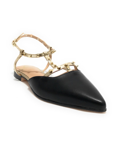 Scarpe donna sandalo Gold&gold ecopelle nero DS25GG18 GD245