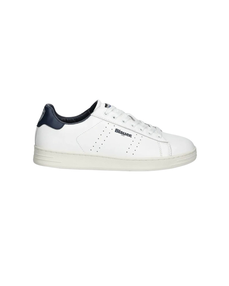 Blauer Grant Sneakers In Pelle White/Navy - Acquista A Prezzi Outlet