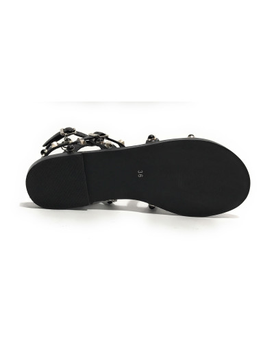 Scarpe donna sandalo Gold&gold ecopelle nero DS25GG35 GH57