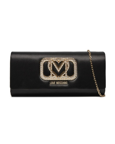 Borsa donna Love Moschino a spalla/ tracolla tessuto satinato NERO BS24MO135 JC4296