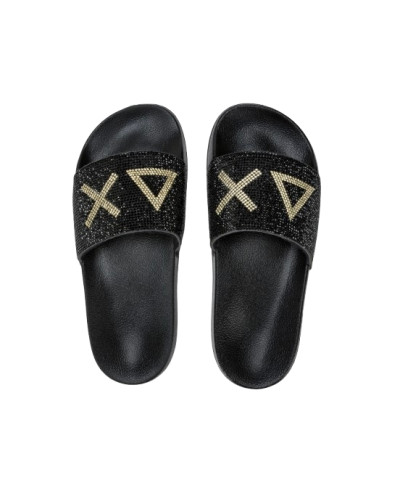 Slippers logo strass Sun68 11 nero donna DS25SU25 X35205