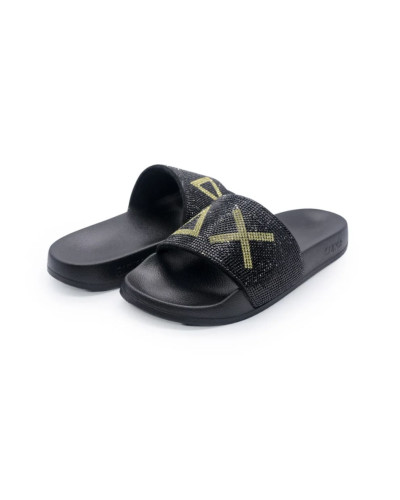 Slippers logo strass Sun68 11 nero donna DS25SU25 X35205