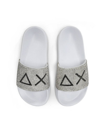 Slippers logo strass Sun68 bianco 01 girl's ZS25SU23 X35405
