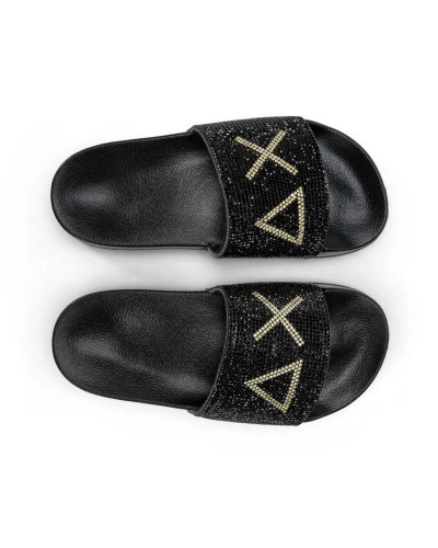 Slippers logo strass Sun68 nero 11 girl's ZS25SU25 X35405