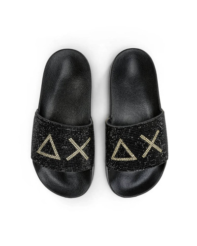 Slippers logo strass Sun68 nero 11 girl's ZS25SU25 X35405