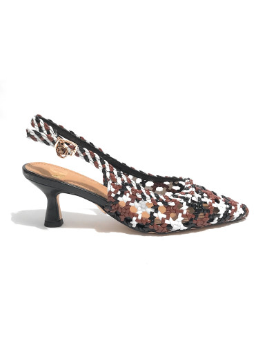 Scarpe donna sandalo Gold&gold marrone/bianco/nero DS25GG49 GD246