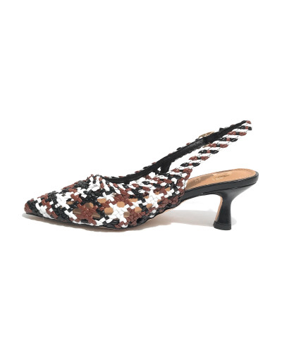 Scarpe donna sandalo Gold&gold marrone/bianco/nero DS25GG49 GD246