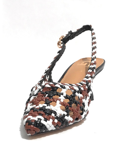 Scarpe donna sandalo Gold&gold marrone/bianco/nero DS25GG49 GD246