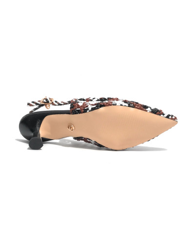 Scarpe donna sandalo Gold&gold marrone/bianco/nero DS25GG49 GD246