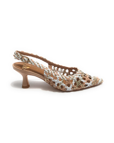 Scarpe donna sandalo Gold&gold nude/bianco/oro DS25GG46 GD246