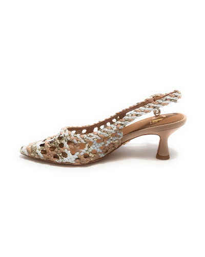 Scarpe donna sandalo Gold&gold nude/bianco/oro DS25GG46 GD246