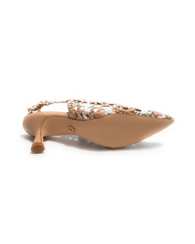 Scarpe donna sandalo Gold&gold nude/bianco/oro DS25GG46 GD246