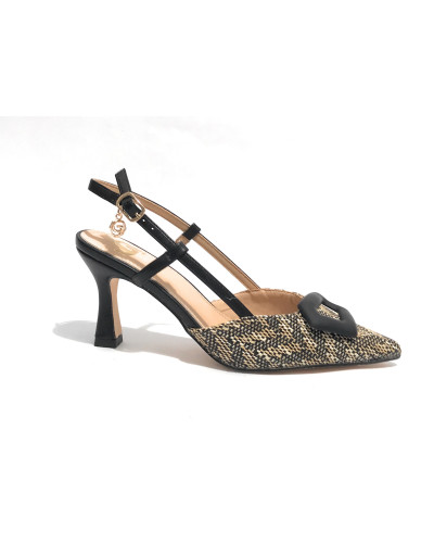 Scarpe donna sandalo Gold&gold nero DS25GG51 GP777