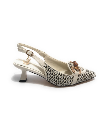 Scarpe donna Gold&gold decollete tc 50 bianco/ nero DS25GG57 GP732
