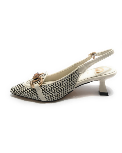 Scarpe donna Gold&gold decollete tc 50 bianco/ nero DS25GG57 GP732