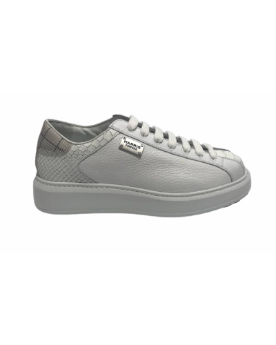 Scarpe uomo Harris Sport sneakers in pelle pregiata bianco/ tweed U17HA182
