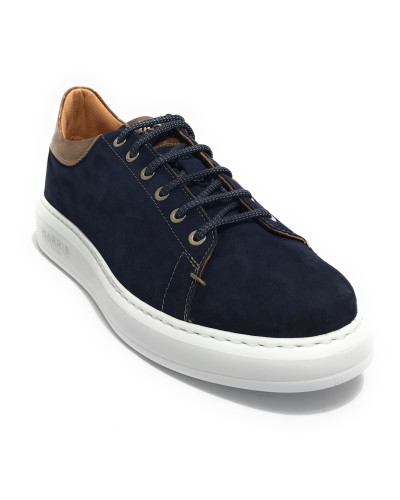 Scarpe uomo Harris Sport sneakers in pelle scamosciata ink blue/ shade lino U17HA191 PAUL/22