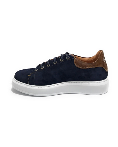 Scarpe uomo Harris Sport sneakers in pelle scamosciata ink blue/ shade lino U17HA191 PAUL/22