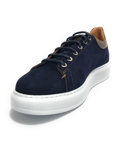 Scarpe uomo Harris Sport sneakers in pelle scamosciata ink blue/ shade lino U17HA191 PAUL/22