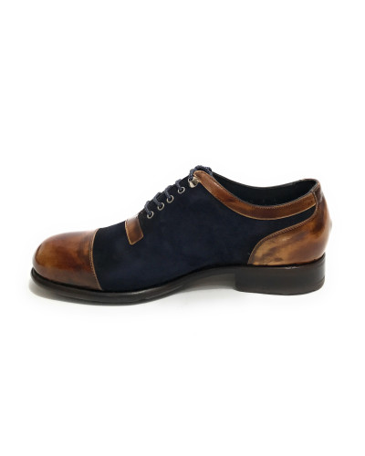 Scarpe uomo Harris fondo calcetto in pelle velour dark blu/ shade line  U17HA173