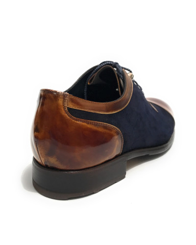 Scarpe uomo Harris fondo calcetto in pelle velour dark blu/ shade line  U17HA173