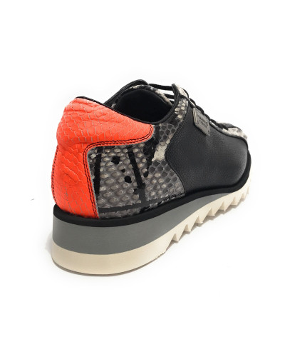 Scarpe Uomo Harris Sneaker Pelle stampa fish nero/ roccia/ splash arancione U17HA187