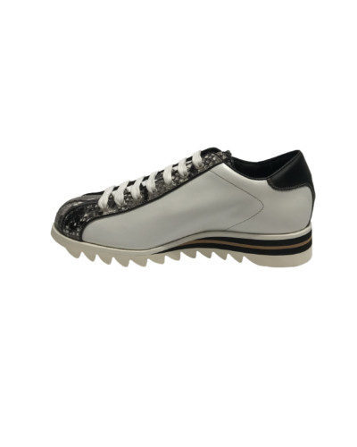 Scarpe uomo Harris sneaker pelle bianco/ stampa roccia/ nero U17HA188