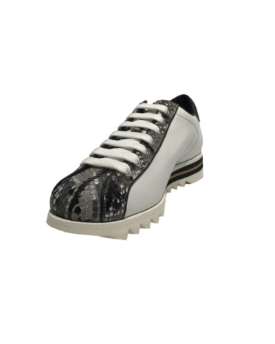 Scarpe uomo Harris sneaker pelle bianco/ stampa roccia/ nero U17HA188