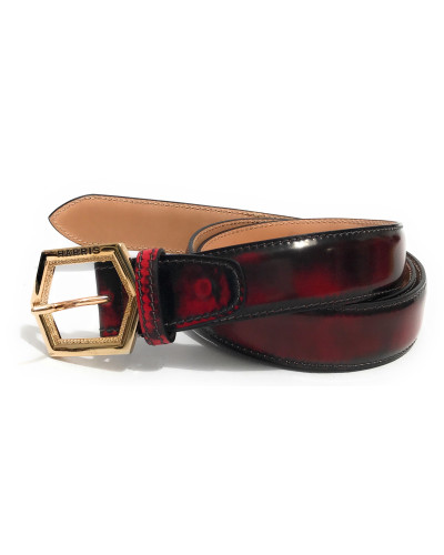 Cinta Harris in pelle shade rosso con fibbia regolabile A19HA25