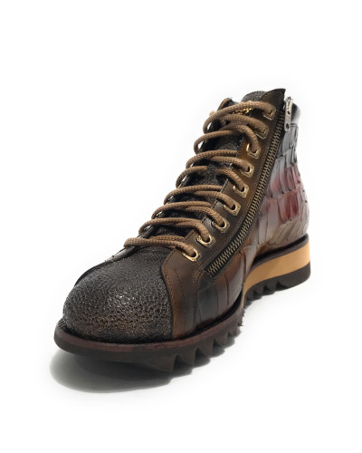 Scarpe Harris polacchino stampa cocco Osaka razza shade lino U17HA184